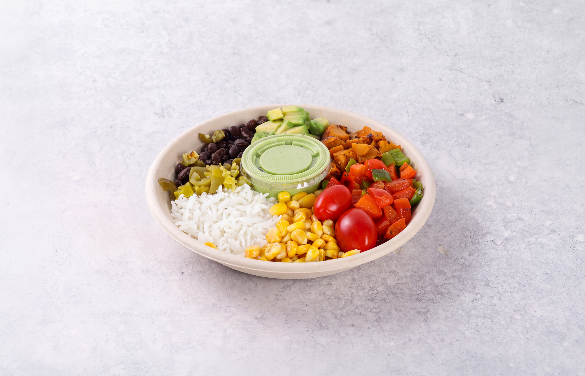Vegetable Fajita Bowl With Cilantro Lime Sauce